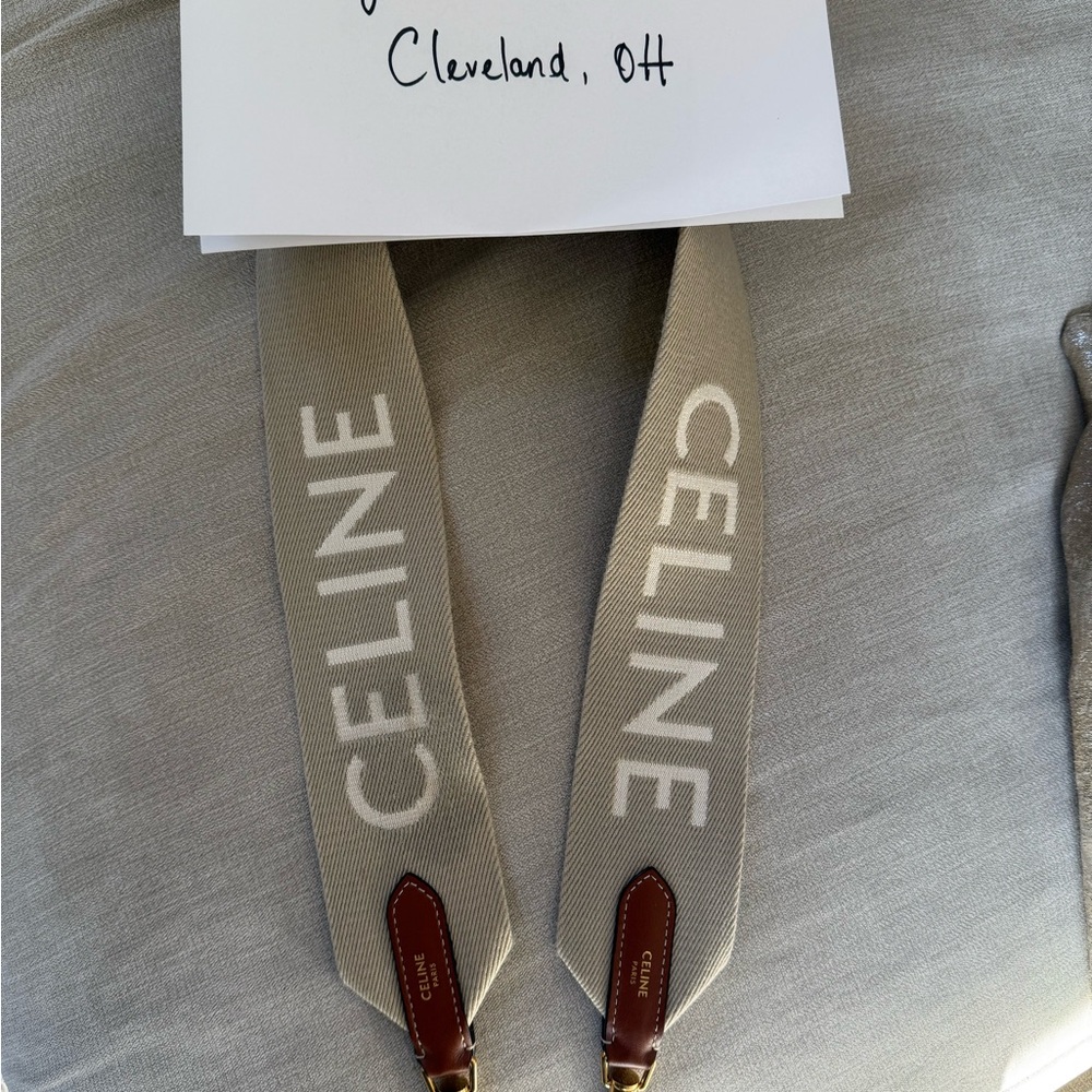 Celine Cream and Brown Shoulder Bag